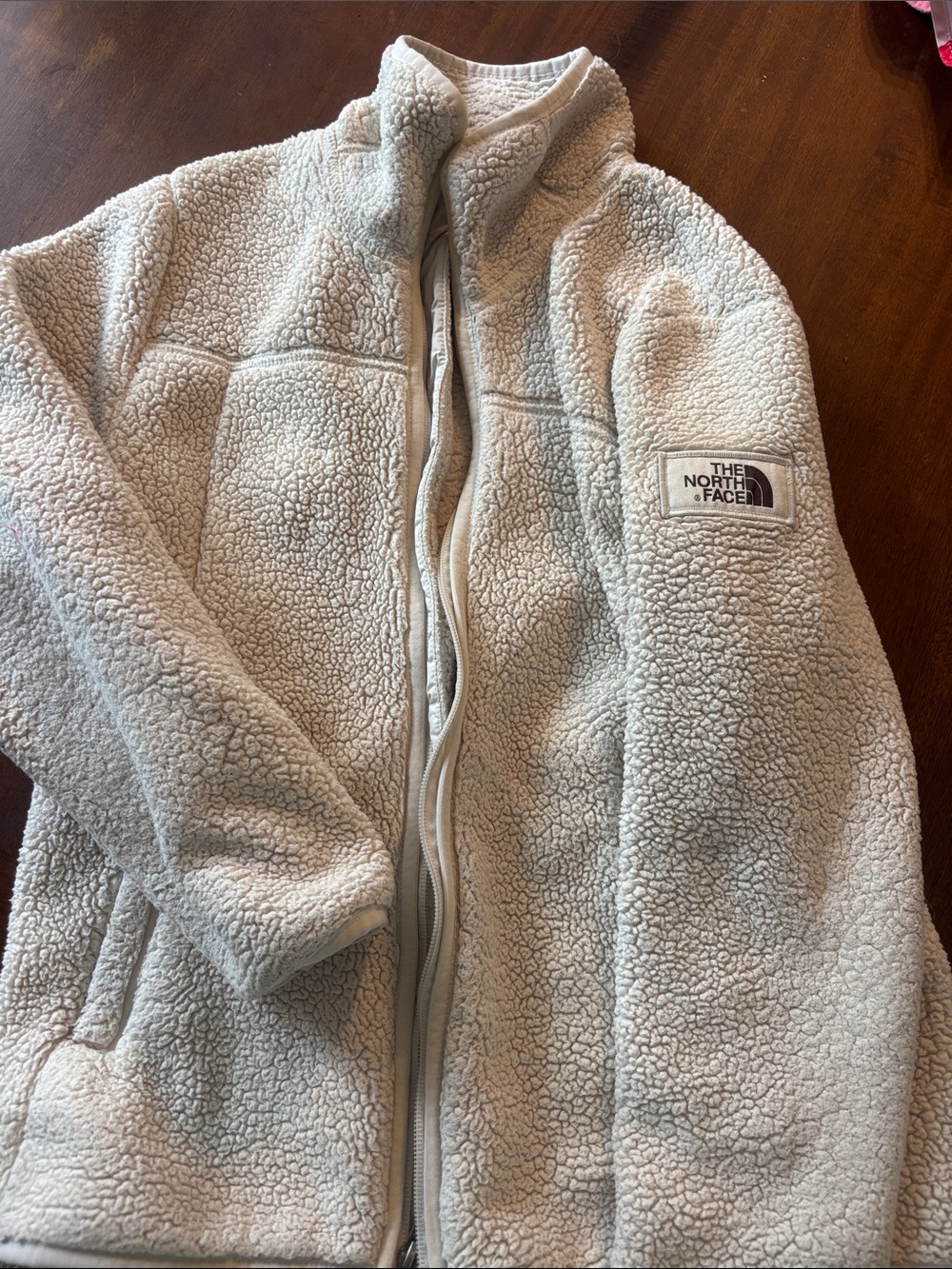 The North Face Cream Sherpa Pile Jacket - Kids